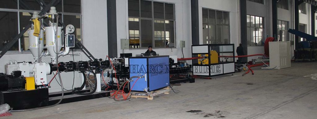 PE double wall corrugated pipe production line