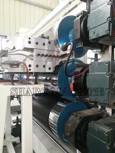 three calendar system PVC edge band extruder