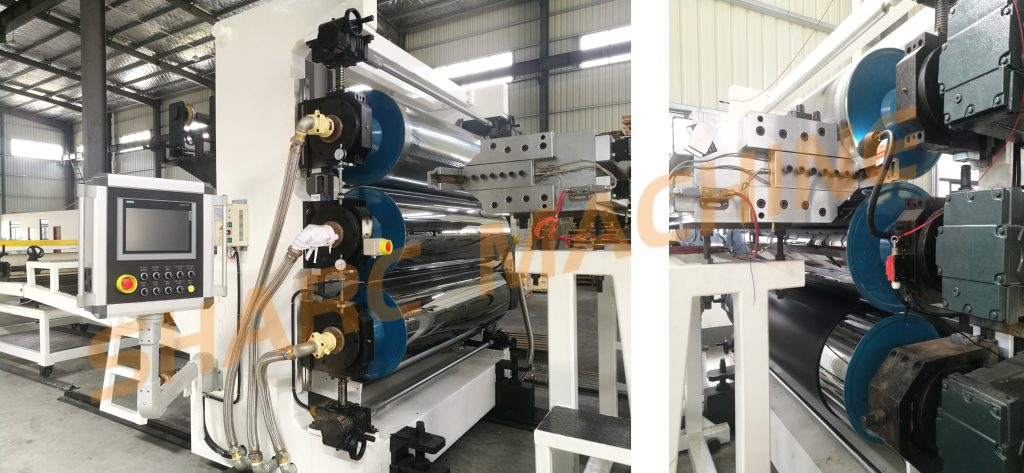 Three-roll calendaring system PVC edge banding production line