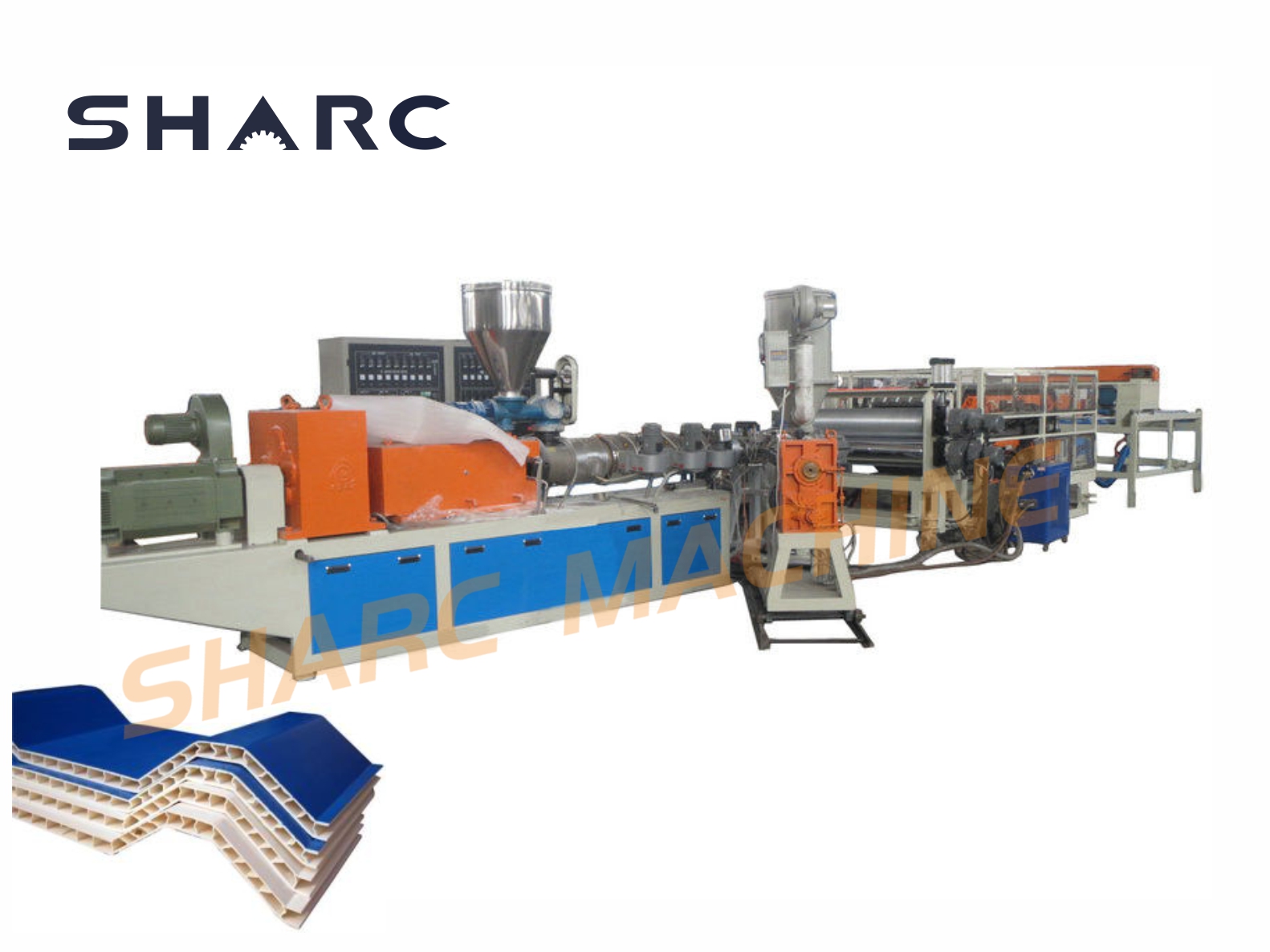 PVC resin tile extrusion production line