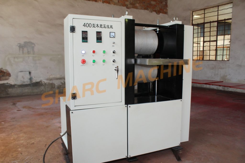 Embossing machine for WPC floor profile making machine